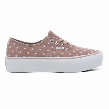 Női Vans Suede Polka Dot Authentic Platform 2.0 Tornacipő VA8679320 Szürke/Fehér